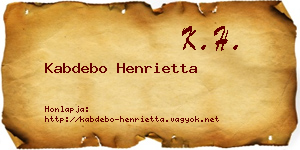 Kabdebo Henrietta névjegykártya