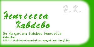henrietta kabdebo business card